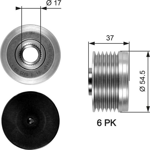 Муфта генератора обгонная Gates DriveAlign®. Артикул OAP7034
