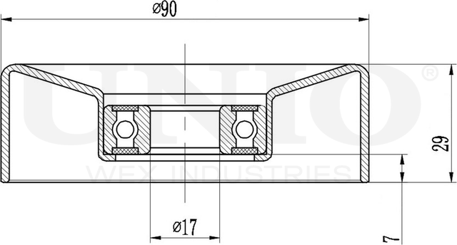 Ролик поликлинового ремня натяжной (Unio). Артикул TNS-10238