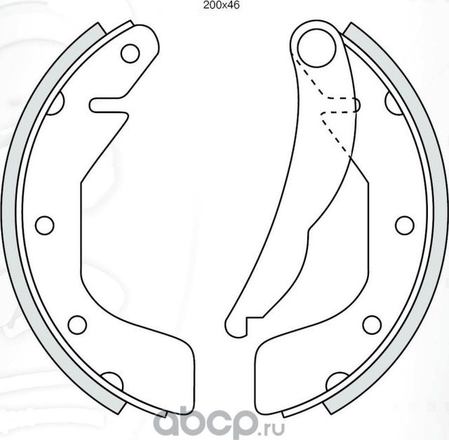 Колодка торм. задн. барабанная Dafmi DA132 к-т Chevrolet Lanos/Sens/Daewoo Nexia. Артикул DA132