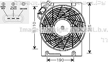 Вентилятор радиатора двигателя AVA для Opel Astra G 1998-2009. Артикул OL7508