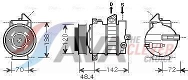 Компрессор кондиционера AVA ** CLEVER FIT ** для Mercedes-Benz E-Класс IV (W212, S212, C207) 2009-2016. Артикул MSAK437