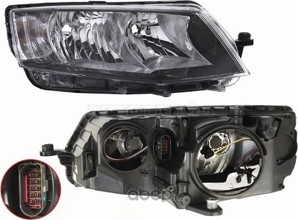 ST-665-1126R Фара SKODA OCTAVIA 13-16 RH (SAT). Артикул ST6651126R