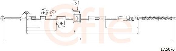 Трос ручника (тросик ручного тормоза) Cofle задний левый для Suzuki Alto VII (HA25) 2009-2014. Артикул 17.5070