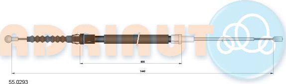 Трос ручника (тросик ручного тормоза) Adriauto. Артикул 55.0293