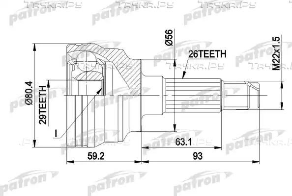 Шрус наружный (граната) Patron. Артикул PCV1472