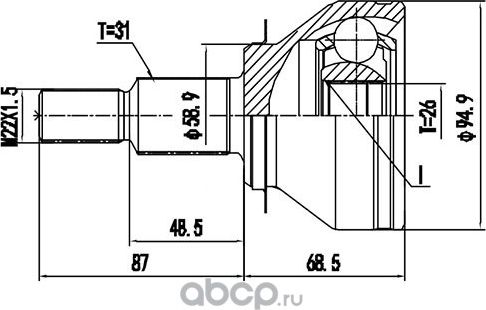 Шрус Наружный (Zikmar). Артикул Z88306R