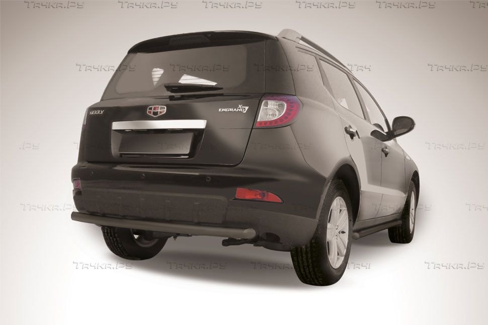 Защита Slitkoff заднего бампера d57 радиусная для Geely Emgrand X7 2011-2016 Черная. Артикул GEX714B
