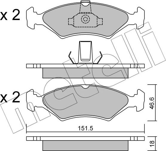 Тормозные колодки Metelli передние для Mazda 121 III 1996-2002. Артикул 22-0093-0