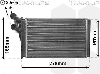 Радиатор отопителя (печки) Van Wezel для Audi Cabriolet 1991-2000. Артикул 03006097