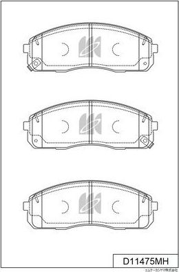 Тормозные колодки MK Kashiyama передние для Kia Bongo IV 2012-2026. Артикул D11475MH