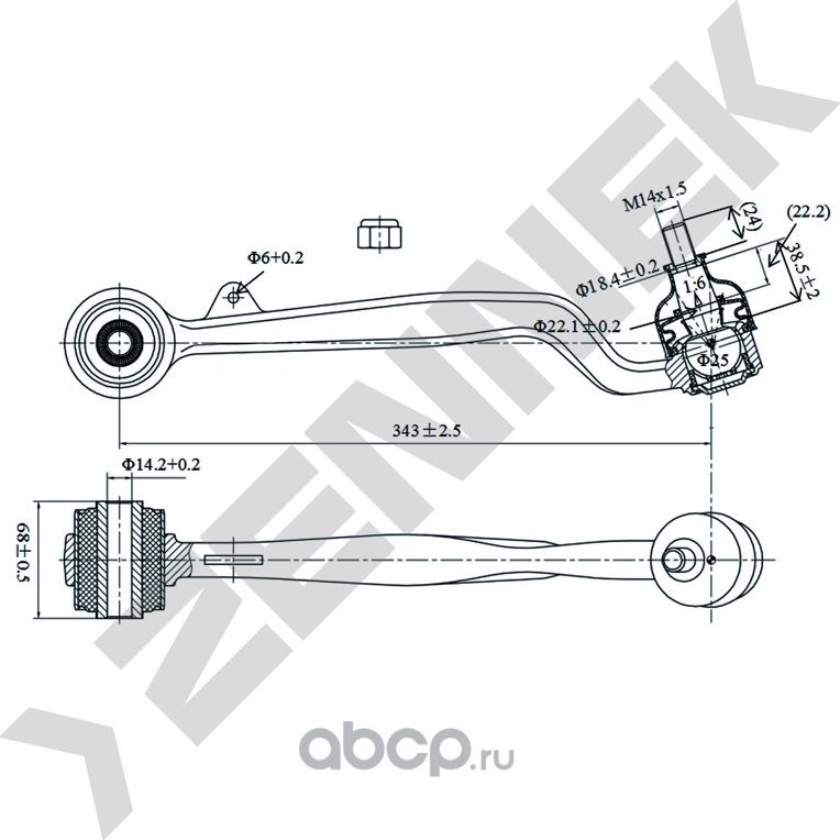 РЫЧАГ ПЕРЕДНИЙ НИЖНИЙ ПЕРЕДНИЙ ЛЕВЫЙ/ПРАВЫЙ LAND ROVER RANGE ROVER 02 (Zennek). Артикул DCA0152