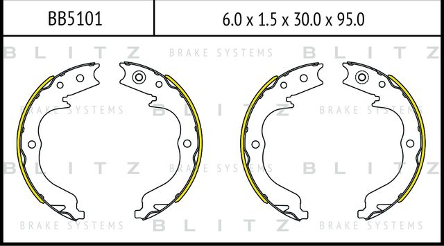 Колодки тормозные барабанные (Blitz). Артикул BB5101