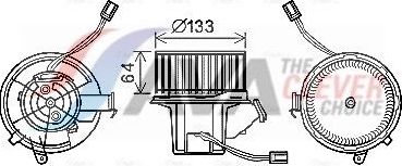 Вентилятор, мотор печки (отопителя) салона AVA. Артикул MS8628