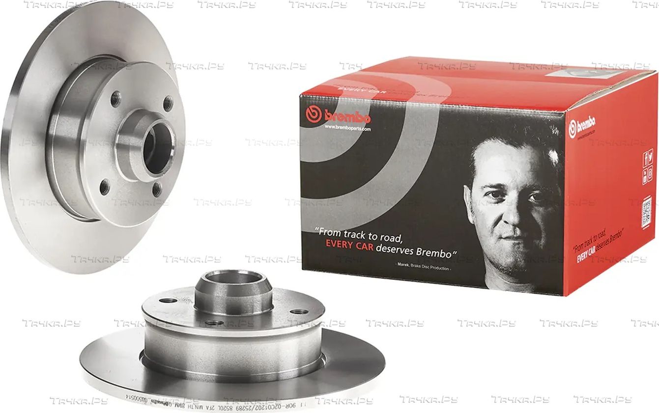 Тормозной диск Brembo задний для Volkswagen Golf II 1983-1991. Артикул 08.5005.14