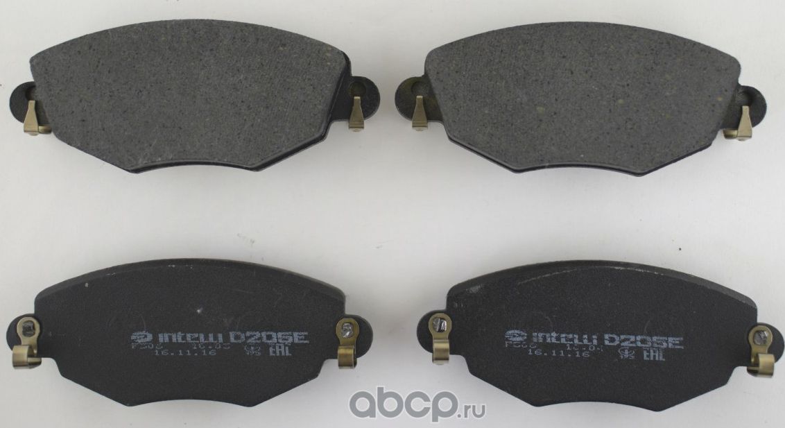 Колодки дискового тормоза передние для автомобилей (Intelli). Артикул D205E