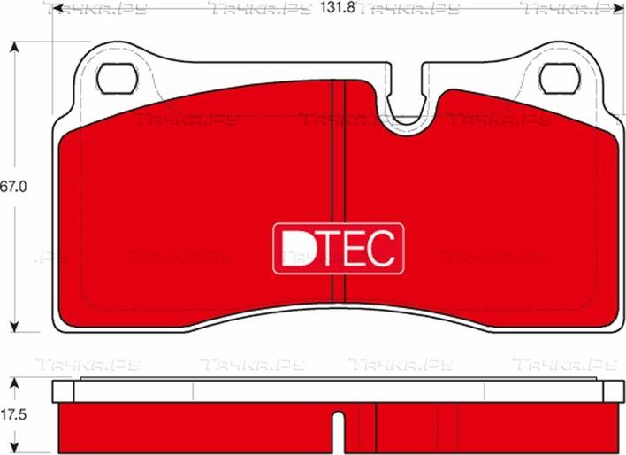 Тормозные колодки TRW DTEC COTEC задние для Audi R8 I (Typ 42) 2007-2015. Артикул GDB1816DTE