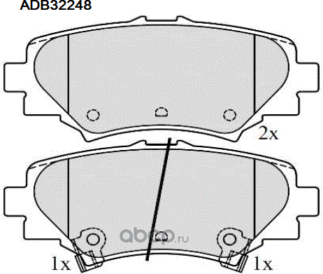 Колодки тормозные дисковые (Allied Nippon). Артикул ADB32248