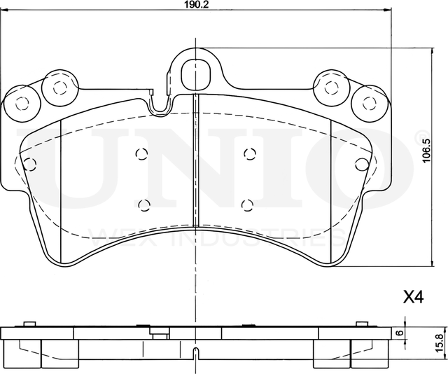 Колодки тормозные дисковые, комплект (Unio). Артикул BRP-20123