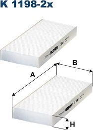 Салонный фильтр Filtron. Артикул K 1198-2x