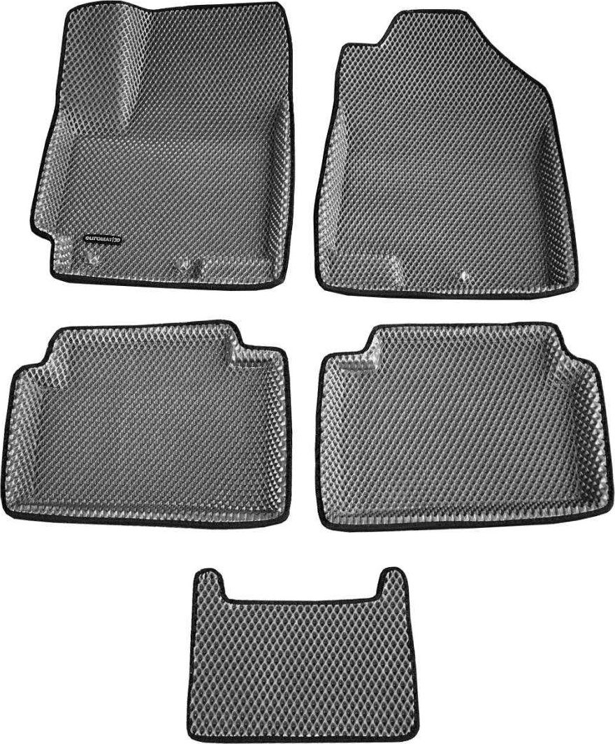 Коврики Euromat 3D EVA для салона Kia Rio III 2011-2017 СЕРЫЕ. Артикул EM3DEVA-002922G