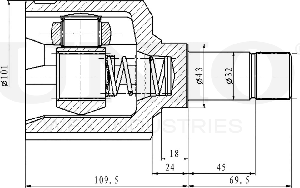 ШРУС внутренний (Unio). Артикул CVJ-30086