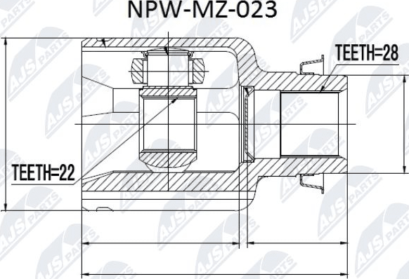 Полуось (привод в сборе, приводной вал) NTY для Peugeot 206 1998-2013. Артикул NPW-PE-004