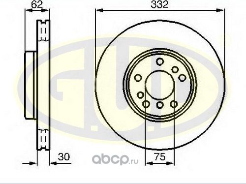 Тормозной диск G.U.D.. Артикул GDB130109