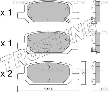 Тормозные колодки Trusting задние для Tesla Model 3 I 2018-2026. Артикул 1278.0