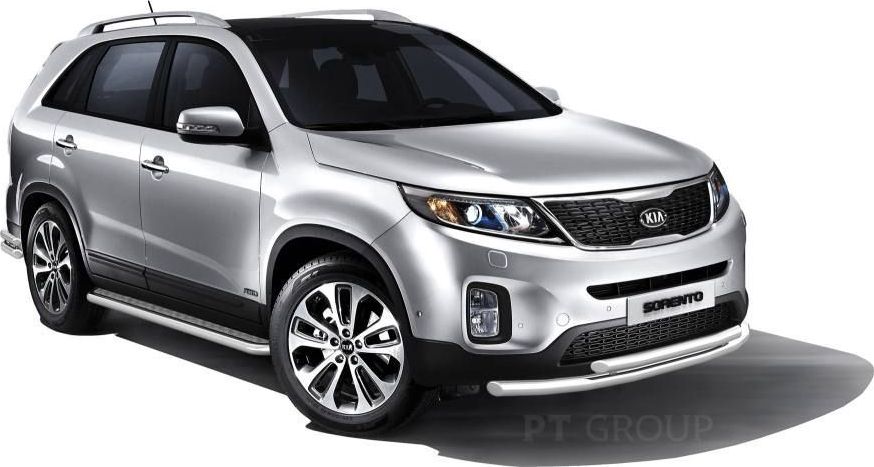 Защита PT Group переднего бампера двойная d63/51 (НПС) для Kia Sorento III (Prime) рестайлинг 2017-2020. Артикул 06020103