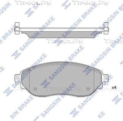 Тормозные колодки Sangsin Hi-Q передние для Renault Trafic III 2014-2026. Артикул SP4262