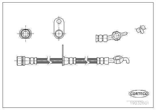Тормозной шланг Corteco. Артикул 19032601