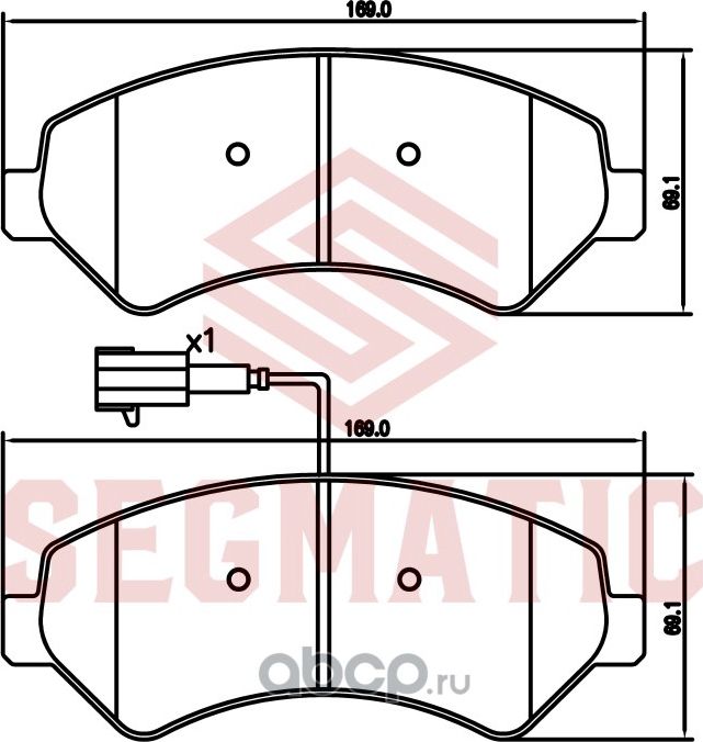 Колодка торм диск пер (Segmatic). Артикул SGBP2697