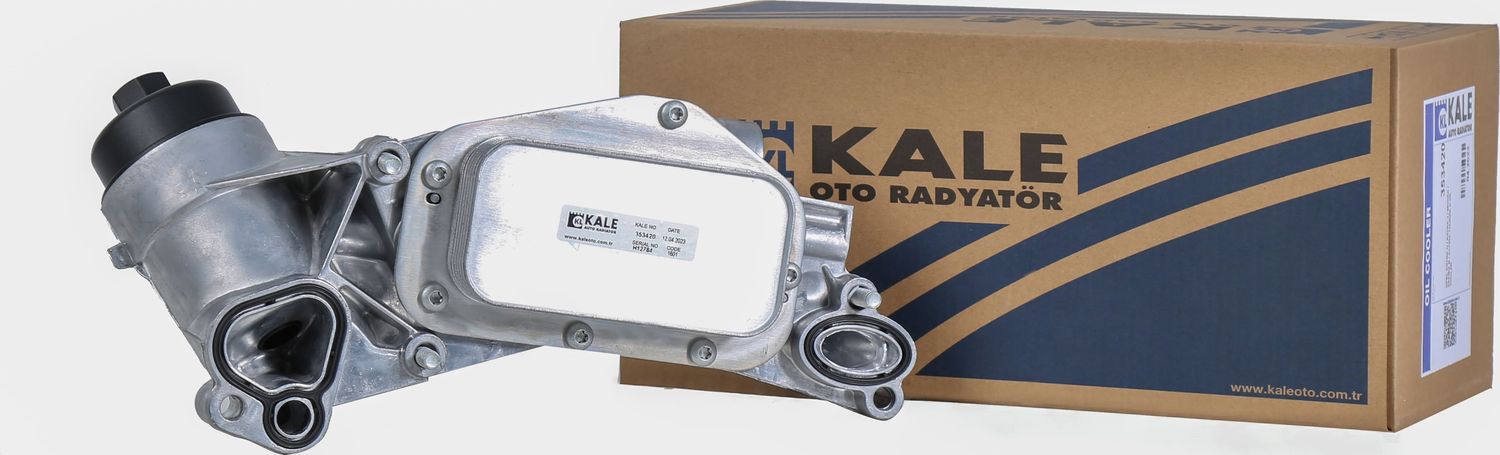 Радиатор масляный для а/м Chevrolet Cruze 09-  Opel Astra H 04- 1.6i/1.8i в сборе (теплообменник) (Kale). Артикул 353420