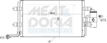 Радиатор кондиционера (конденсатор) Meat & Doria. Артикул 991069