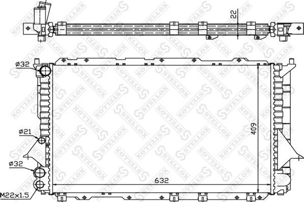 Радиатор охлаждения двигателя Stellox для Audi A6 I (C4) 1994-1997. Артикул 10-25081-SX