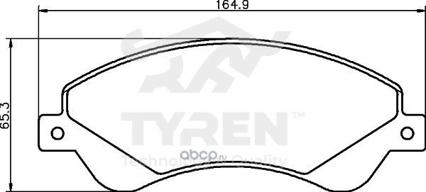 Дисковые тормозные колодки (Tyren). Артикул TYR1213551