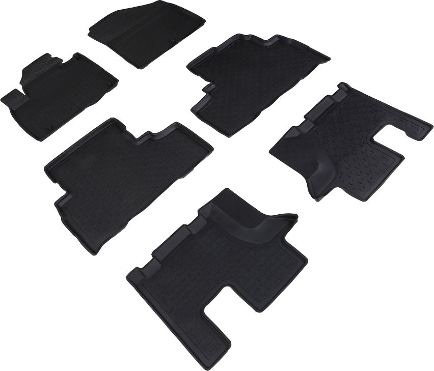 Коврики резиновые Seintex с высоким бортиком для салона Kia Sorento III Prime (3 ряда) 2015-2026. Артикул 86551