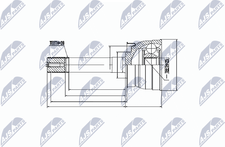 Шрус наружный (граната) NTY. Артикул NPZ-NS-079