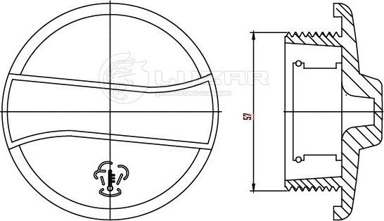 крышка (пробка) расширительного бачка LUZAR для а/м VW Transporter T4 (90-)/Pass Luzar (полимерный материал). Артикул LL 1803