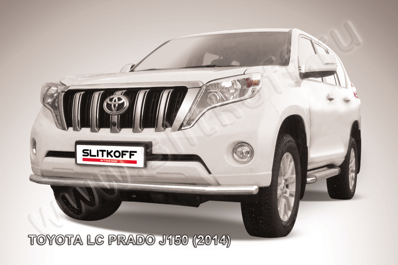 Защита Slitkoff переднего бампера d57 для Toyota Land Cruiser Prado 150 2013-2017. Артикул TOP14-005