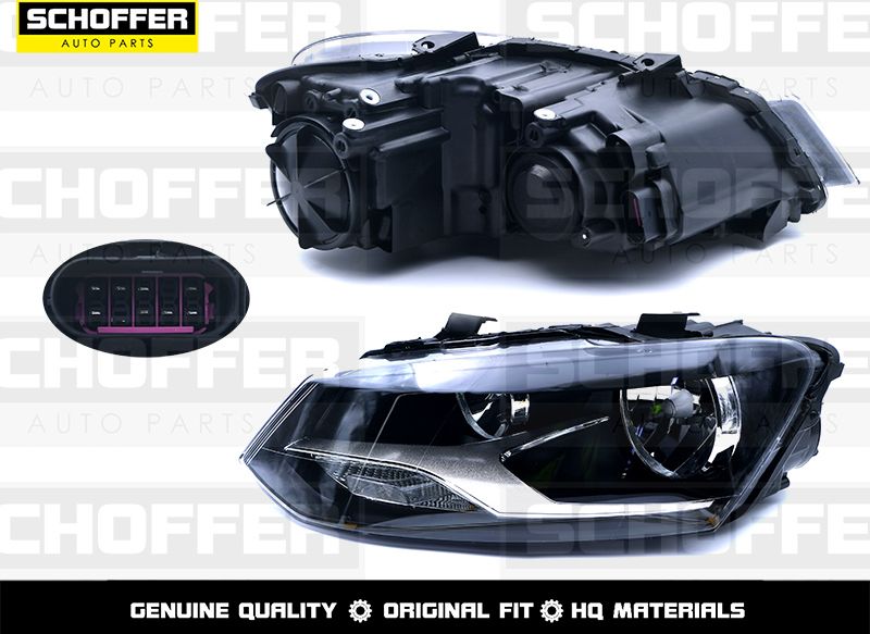 Фара левая Volkswagen Polo sedan 15-20 (Schoffer). Артикул SHF12004