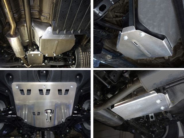 Защита алюминиевая ТСС (4 мм) для картера, КПП, заднего редуктора и бака Kia Sportage IV 4WD 2016-2022. Артикул ZKTCC00238K