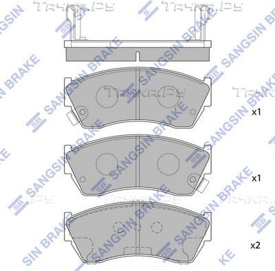 Тормозные колодки Sangsin Hi-Q передние для Suzuki Swift II 1989-2005. Артикул SP2009