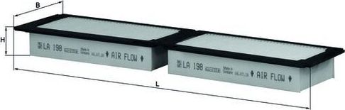 Салонный фильтр Mahle. Артикул LA 198