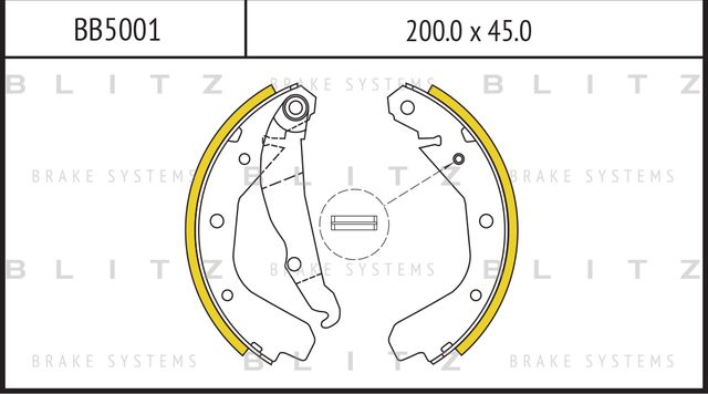 Колодки тормозные OPEL KADETT A/VECTRA A -95 1.2-2.0 задн.барабан. (Blitz). Артикул BB5001