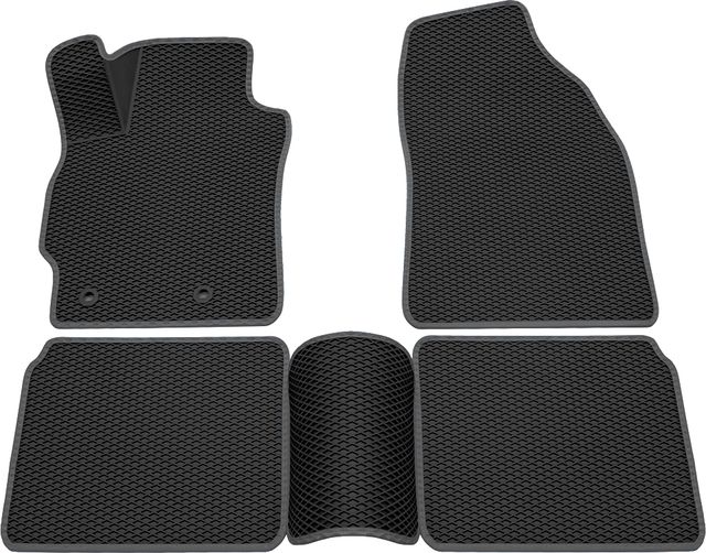 Коврики Rezkon 3D EVA Ромб резиновые для салона Toyota Corolla E180/E170 2013-2019 Серый кант. Артикул 9234015202