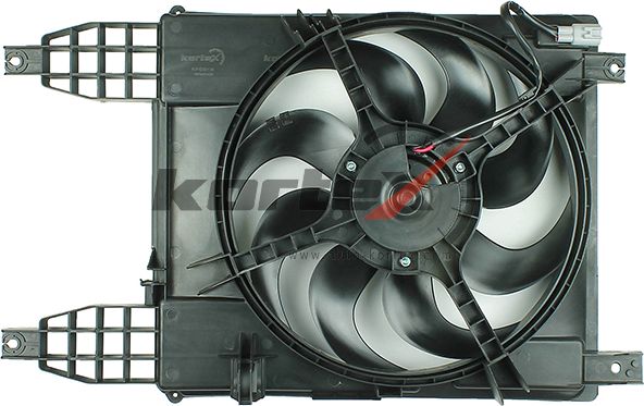 Мотор охлаждения радиатора. Chevrolet Aveo T250 08- с диффузором (Kortex). Артикул KFD016