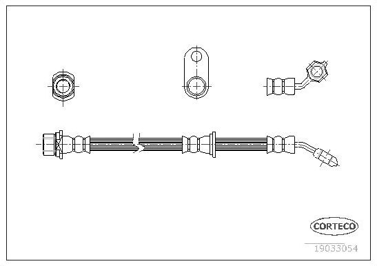 Тормозной шланг Corteco передний левый для Toyota Avensis I 1997-2003. Артикул 19033054