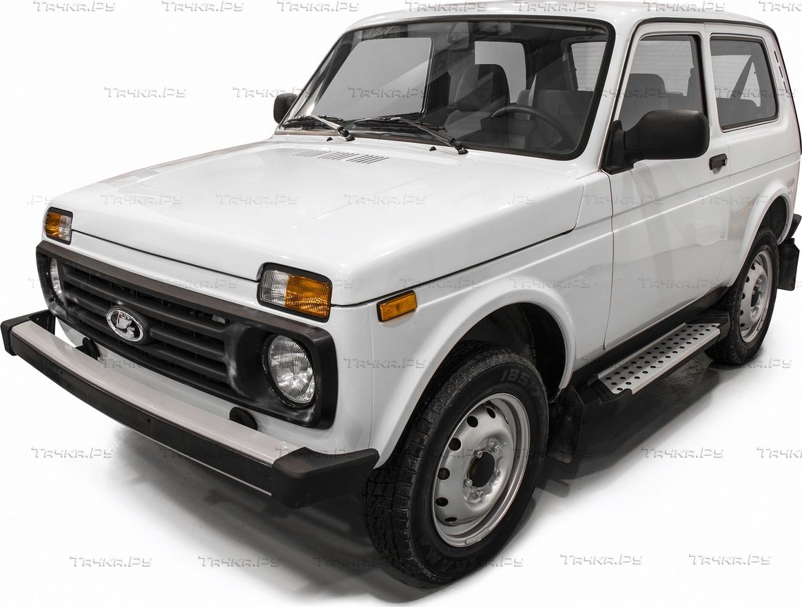Пороги алюминиевые Rival Bmw-Style круг для ВАЗ 2121 (4x4) 3-дв. (вкл. Urban) 1977-2019 2019-2026. Артикул D128AL.6004.1