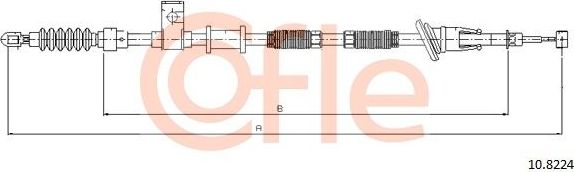 Трос ручника (тросик ручного тормоза) Cofle. Артикул 92.10.8224
